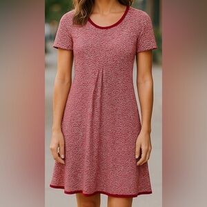 EUC Maeve for Anthropologie Red and White Short Sleeve Dress